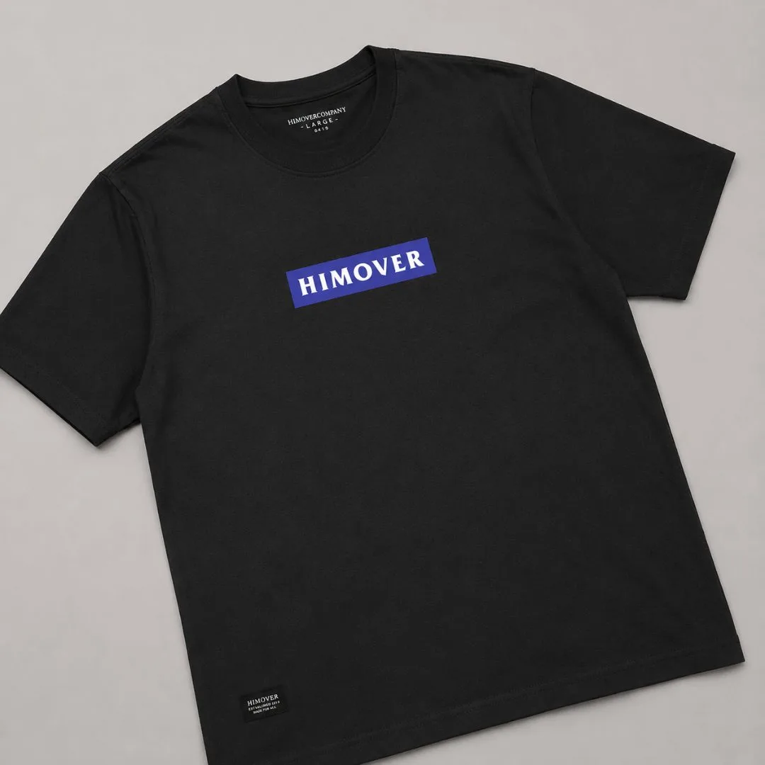 Kaos Distro Himover Font Block Wide Hitam #3