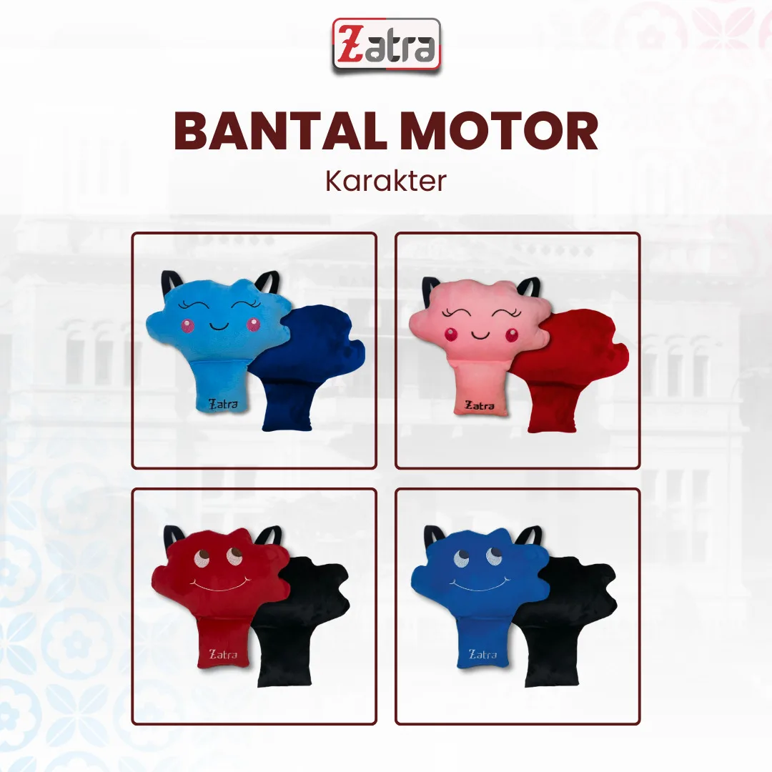 ZATRA Bantal Stang Motor Karakter Awan Lucu #3